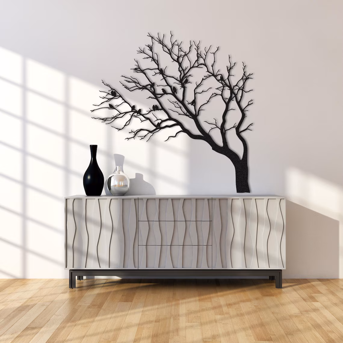 Birds on Branch Metal Art - Nature Decor - WA02 thumbnail 4