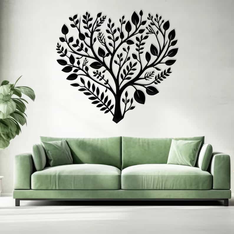 Boho Floral Heart - Metal Wall Decor - WA04 thumbnail 1