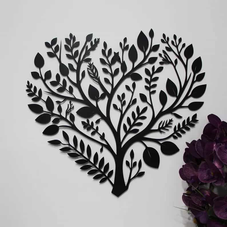 Boho Floral Heart - Metal Wall Decor - WA04 thumbnail 2