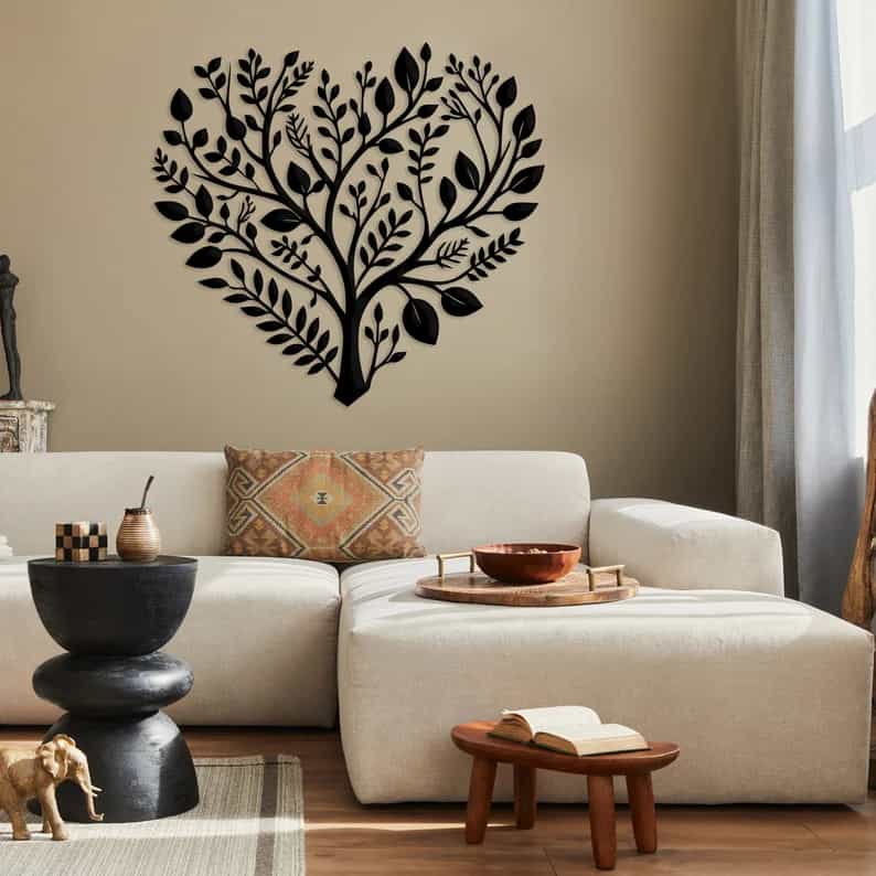 Boho Floral Heart - Metal Wall Decor - WA04 thumbnail 4