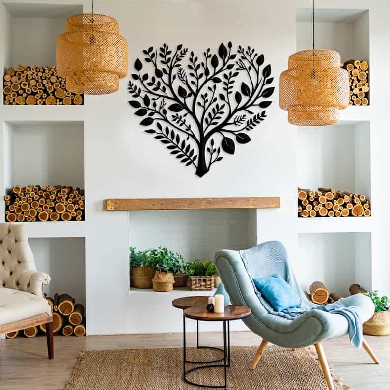 Boho Floral Heart - Metal Wall Decor - WA04 thumbnail 5