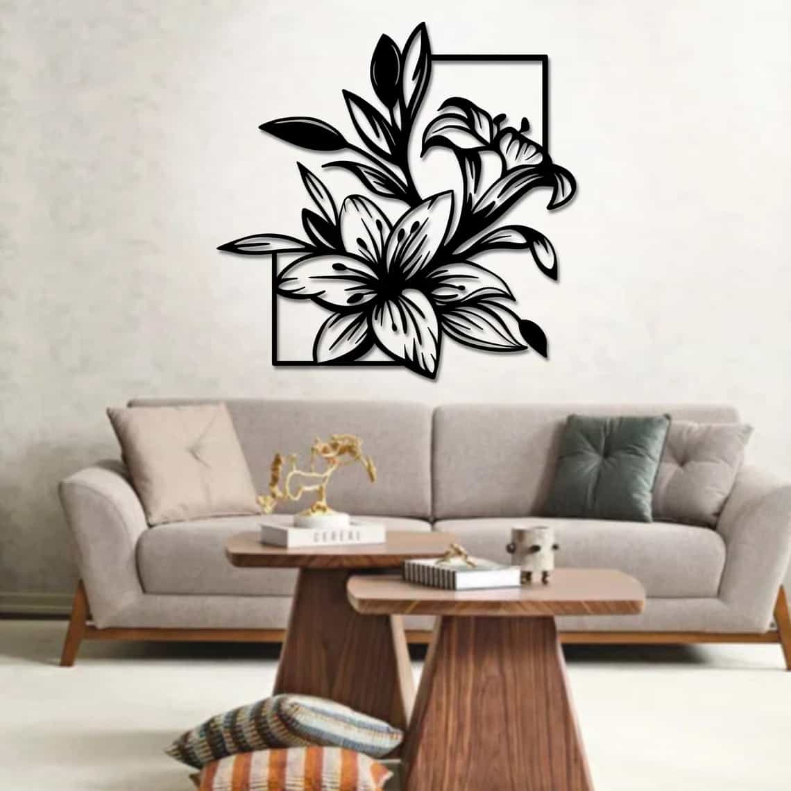 Lily Flower Wall Art - Metal Decor - WA01 thumbnail 1