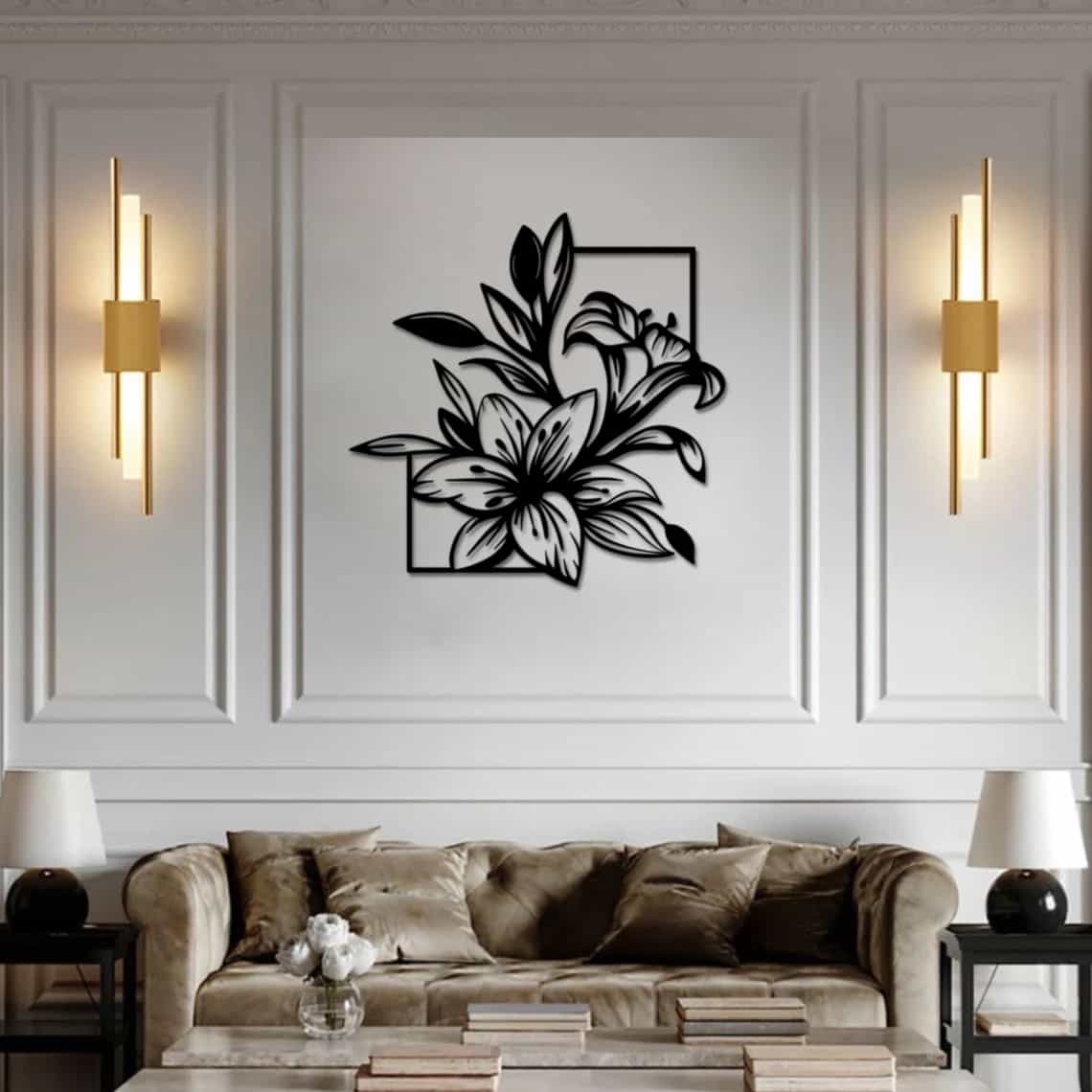 Lily Flower Wall Art - Metal Decor - WA01 thumbnail 2