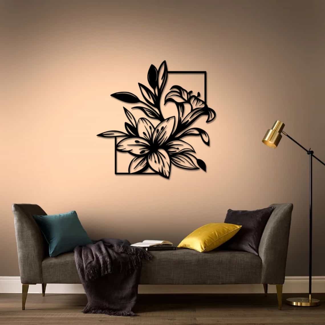Lily Flower Wall Art - Metal Decor - WA01 thumbnail 4