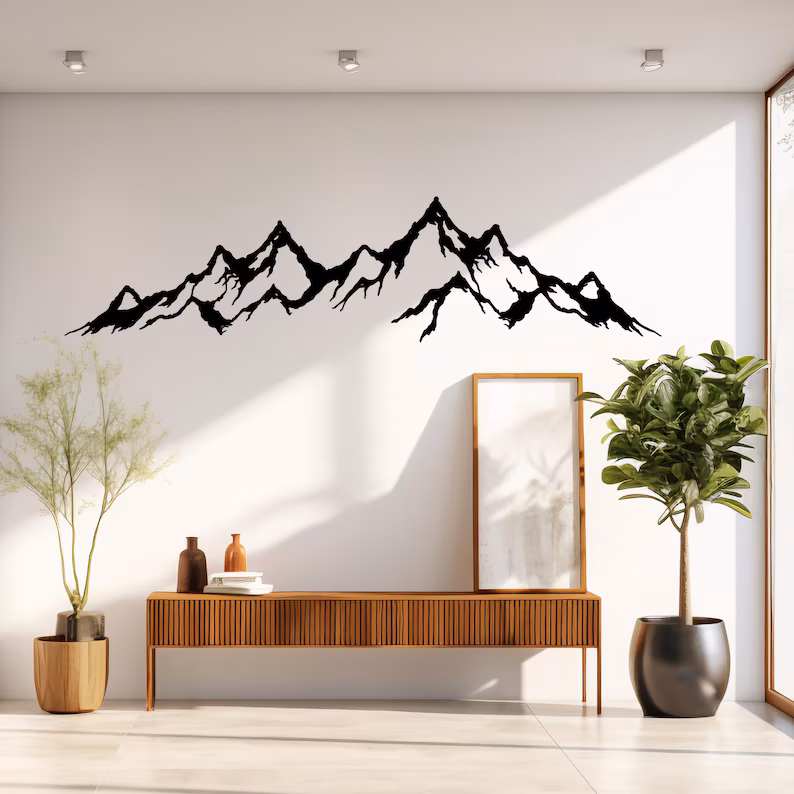 Mountain Ranges Wall Decor - Metal Art - WA06 thumbnail 2