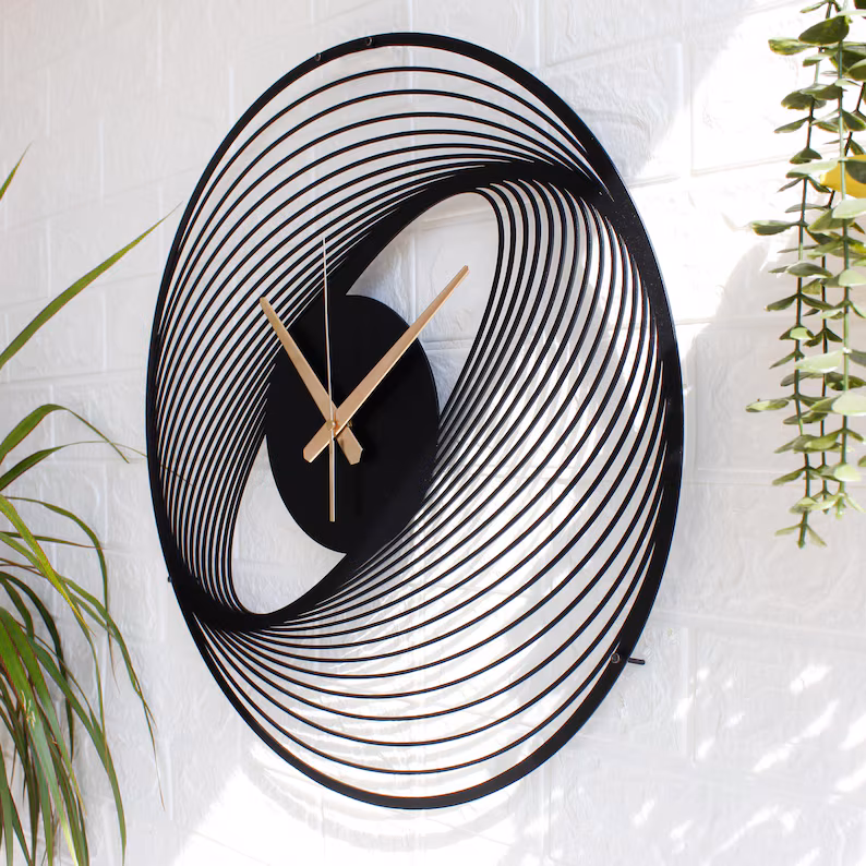 Unique Spiral Clock - Metal Wall Clock - WC07 thumbnail 1