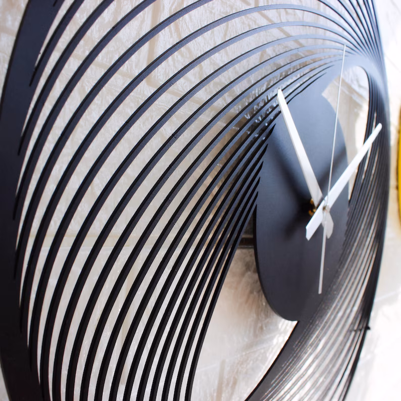 Unique Spiral Clock - Metal Wall Clock - WC07 thumbnail 2