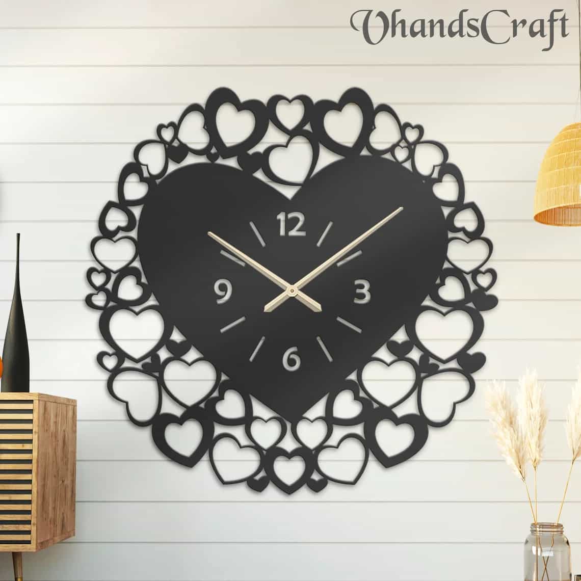 Heart Wall Clock - Modern Metal Art - WC05 thumbnail 1