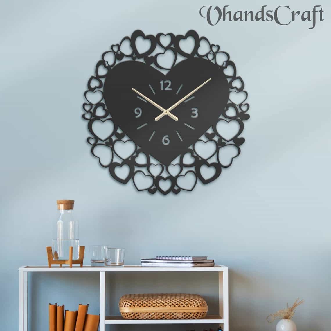 Heart Wall Clock - Modern Metal Art - WC05 thumbnail 2