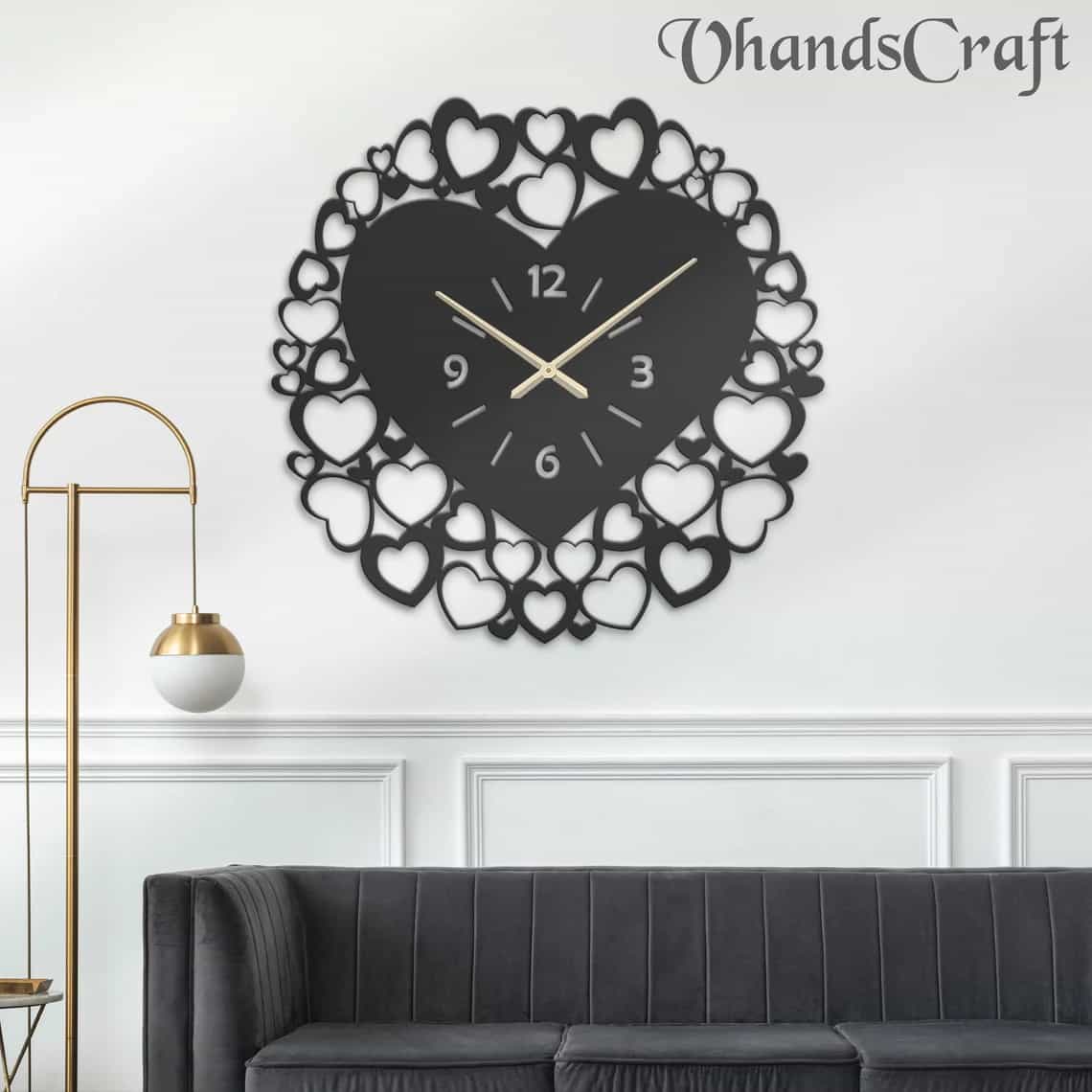 Heart Wall Clock - Modern Metal Art - WC05 thumbnail 3