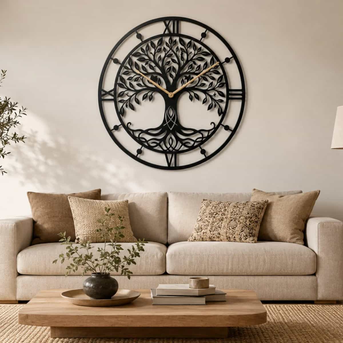 Metal Wall Clock - Tree of life - Silent Mechanism - ARTICLE WC08 thumbnail 1