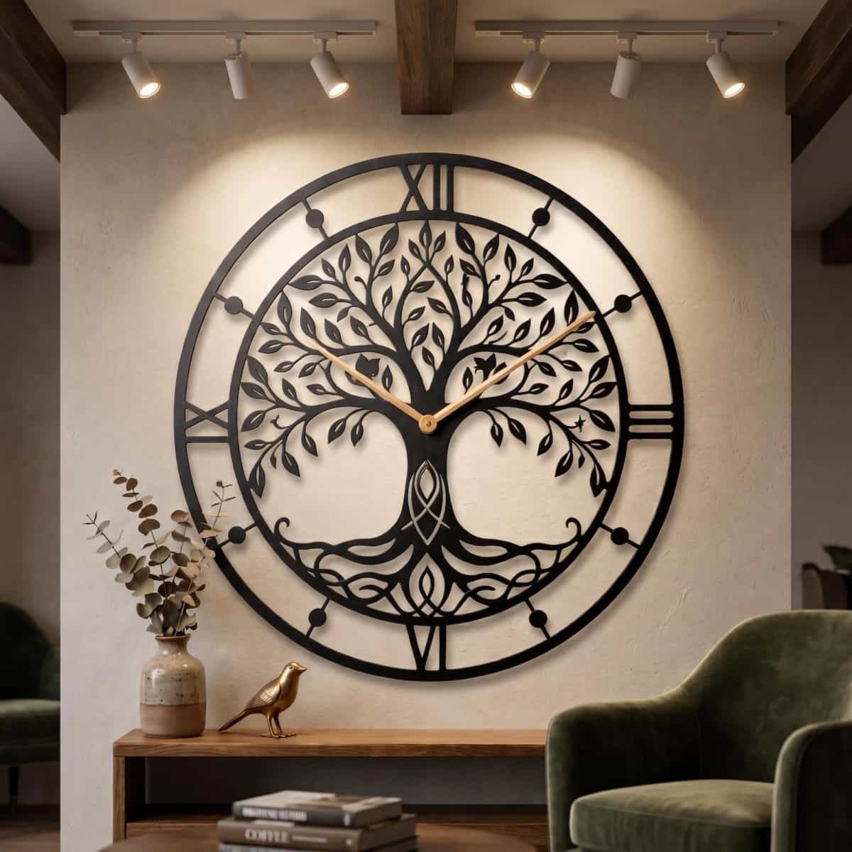 Metal Wall Clock - Tree of life - Silent Mechanism - ARTICLE WC08 thumbnail 2