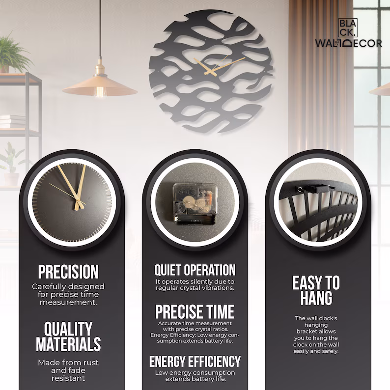 Waves - Metal Abstract Wall Clock - ARTICLE WC09 thumbnail 5
