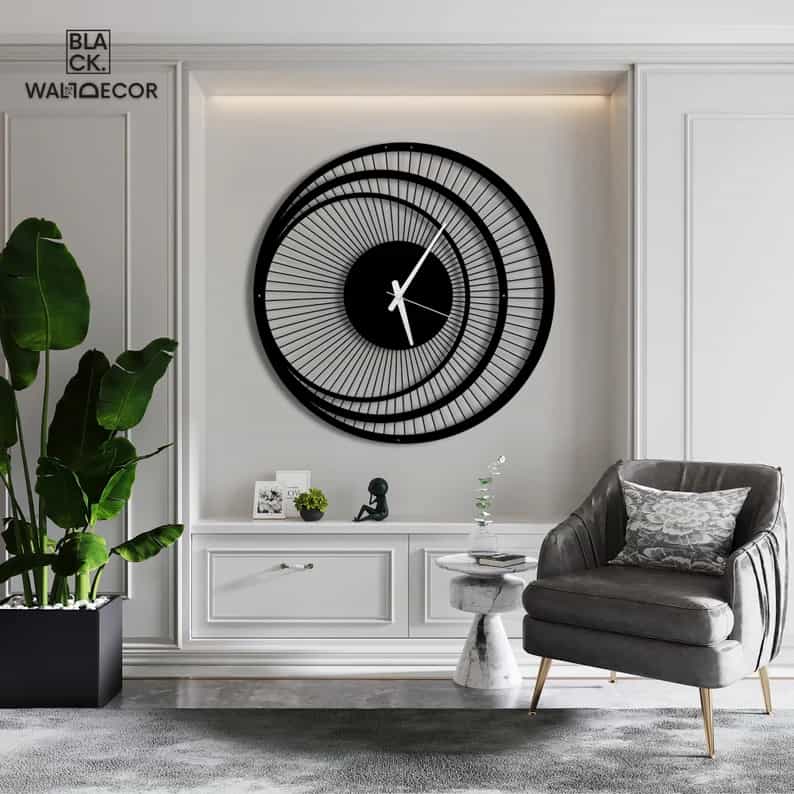 Unique Round - Triple Circle - Metal Wall Clock - ARTICLE WC06 thumbnail 1