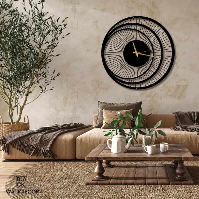 Unique Round - Triple Circle - Metal Wall Clock - ARTICLE WC06 thumbnail 2