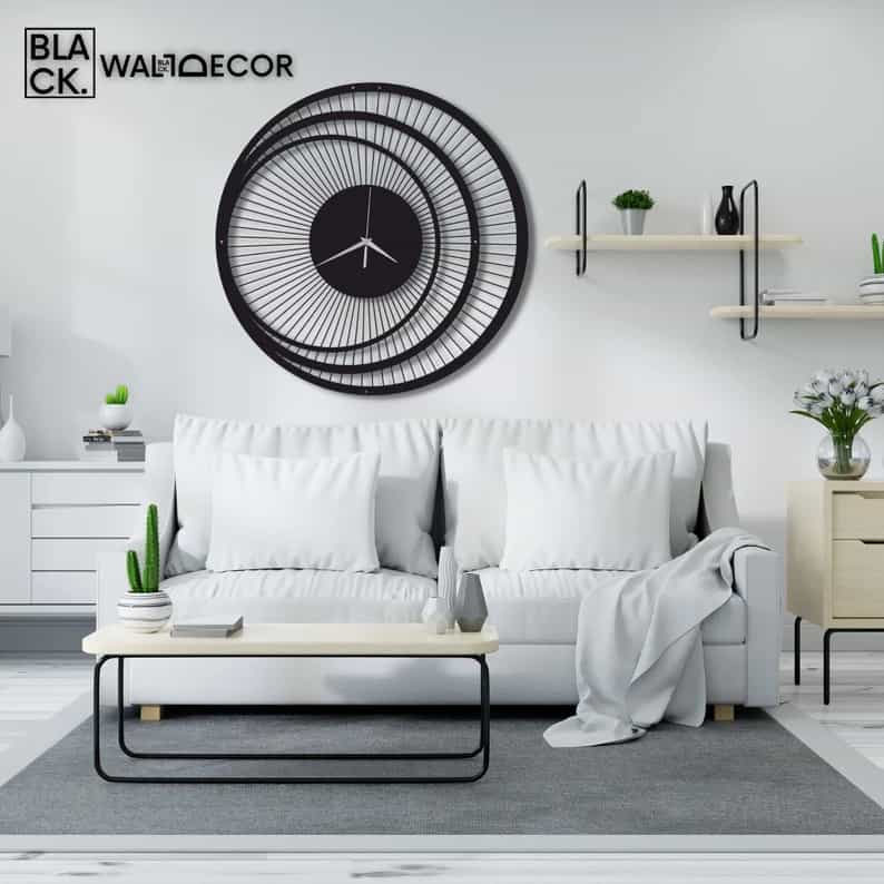 Unique Round - Triple Circle - Metal Wall Clock - ARTICLE WC06 thumbnail 5