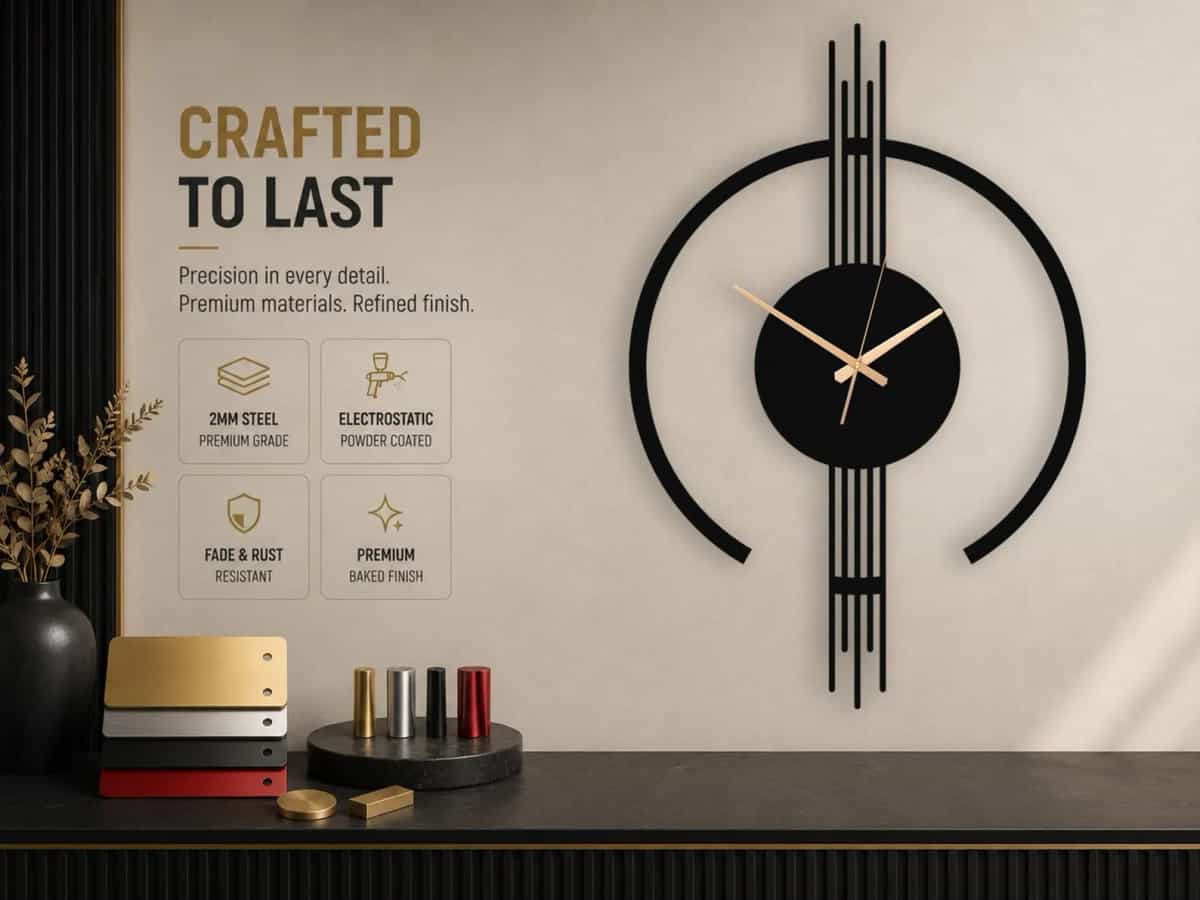 Geometric Metal - Wall Clock - Silent & Stylish - ARTICLE WC 03 thumbnail 2