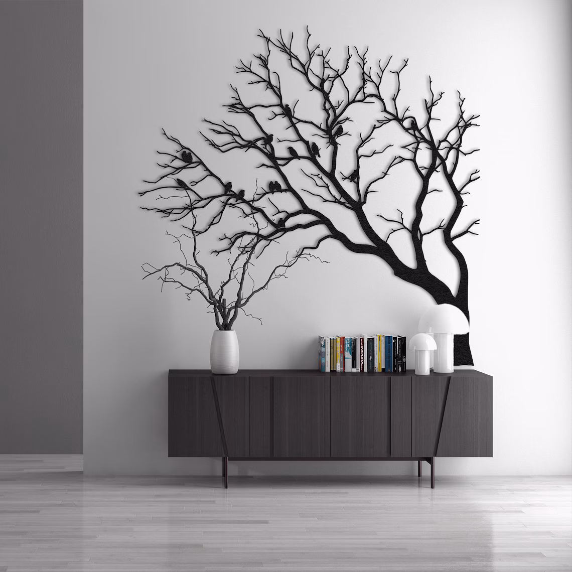 Birds on Branch Metal Art - Nature Decor - WA02