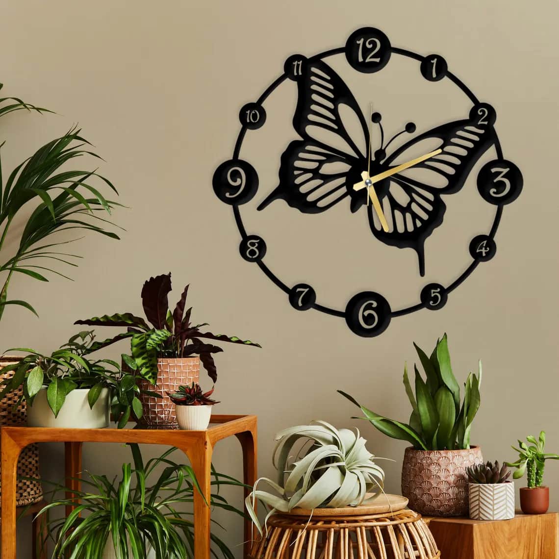 Butterfly Wall Clock - Metal Decor - ARTICLE WC1