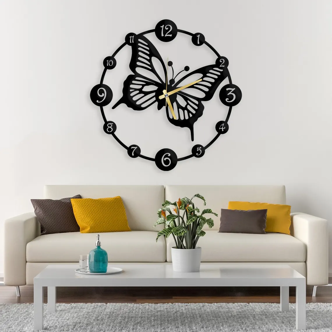 Butterfly Wall Clock - Metal Decor - ARTICLE WC1 - Image 1