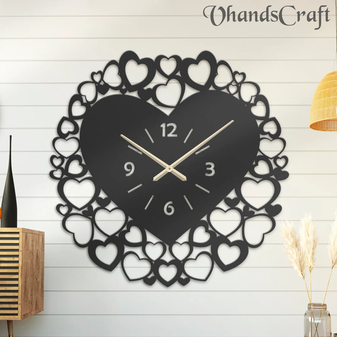 Heart Wall Clock - Modern Metal Art - WC05 - Image 1
