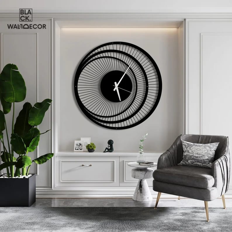 Unique Round - Triple Circle - Metal Wall Clock - ARTICLE WC06 - Image 1