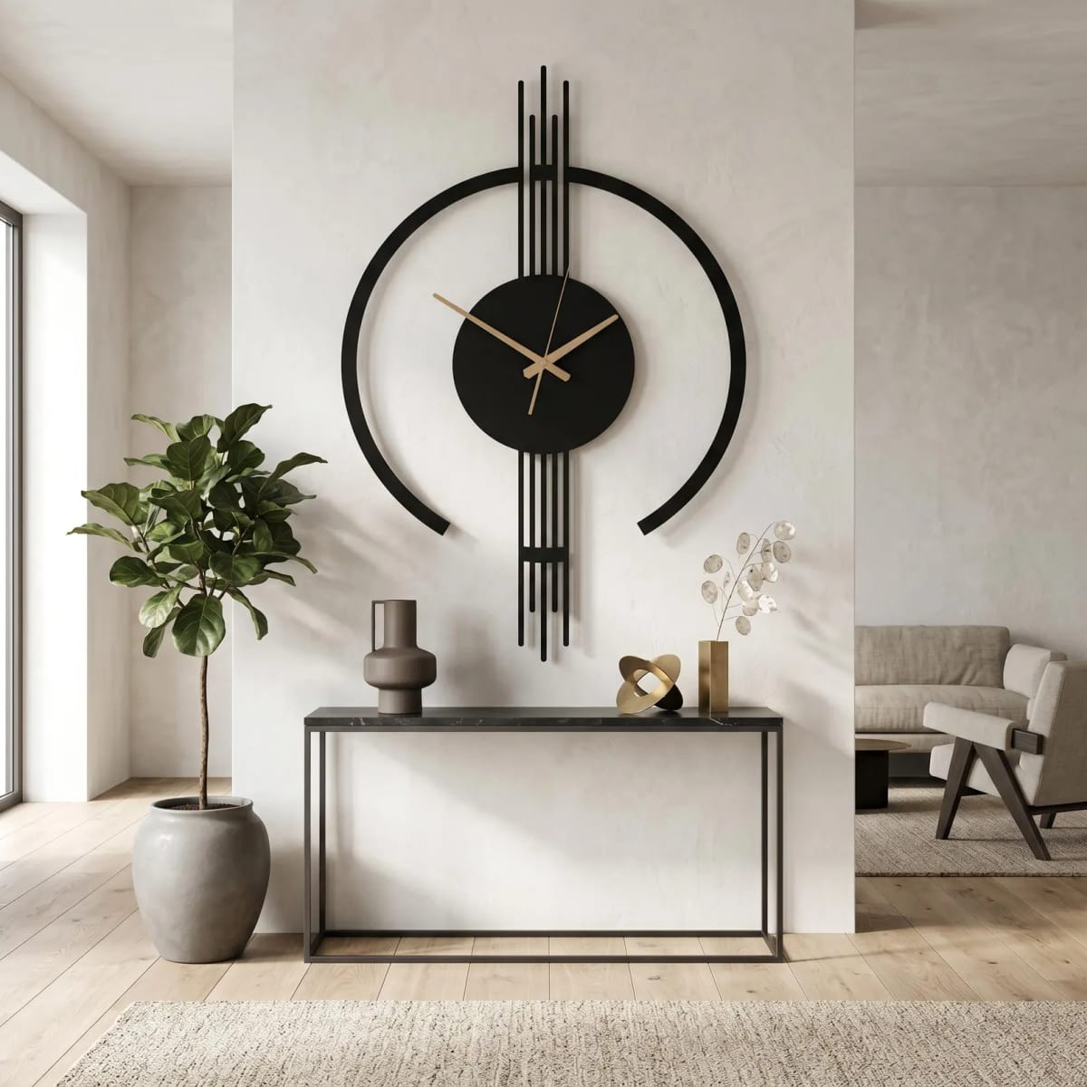 Geometric Metal - Wall Clock - Silent & Stylish - ARTICLE WC 03 - Image 1